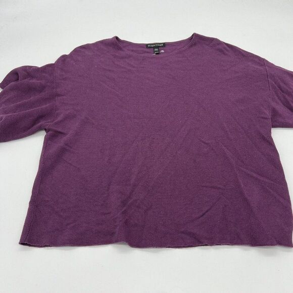 Eileen Fisher CURAN Tencel/Silk Round Neck Top Purple Size XS - Picture 1 of 3